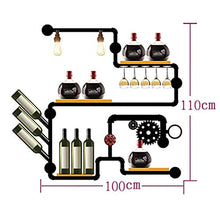 MoDi Wine Rack Retro Style Industriale Tubo di Acqua a Parete Vino Rack
