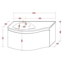 Mobile bagno sospeso LENA 1000 blu colomba opaco - specchio a scelta, Specchio:Senza specchio, Piletta Pop-up:Senza piletta Pop-up
