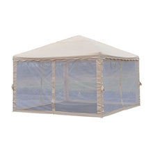 Outsunny Gazebo Tendone da Giardino Impermeabile in Poliestere Beige, 365 x 365cm