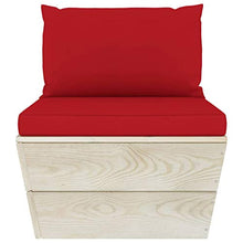 FAMIROSA Set Divani da Giardino su Pallet 5 pz con Cuscini Legno Abete-3474