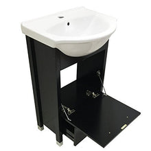 Rubea Blackey - Mobiletto da bagno in legno massello, 500 mm