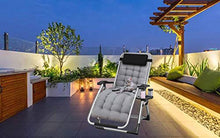 CJY-mirror Sedie a Sdraio Sedia reclinabile Pieghevole Zero Gravity Lounge Chair Oversize, Sedie a Sdraio Cuscino in Cotone per Giardino Patio Esterno Lettini Prendisole Letto Reclinabile