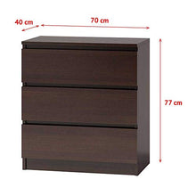 Selsey Cassettiera CLINO 4 (3 cassetti, Marrone Scuro)