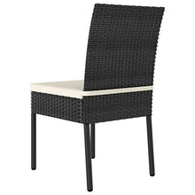 SKM Set da Pranzo da Giardino 5 pz in Polyrattan Nero (32.3kg)