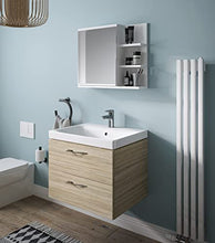 DOMTECH - armadietto da bagno con specchio, colore: bianco