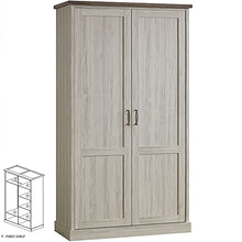 Armadio a 2 ante, colore: rovere chiaro e marrone Emora.