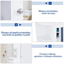 DREAMADE Armadietto da Bagno con Specchio Armadietto da Parete a 3 Ripiani Mobiletto da Muro in Legno