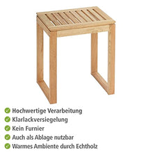 WENKO Sgabello da bagno Norway - legno di noce, Legno Noce, 40 x 46 x 30 cm, Noce