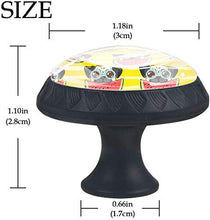 Pug Doges Anguria Striscia gialla Pomelli per Porta Set di 4 Pomelli per Mobili Manopole per Cassetti Cucina Armadio Vetro
