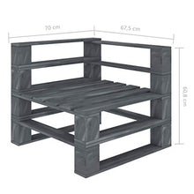 Tidyard Divano Pallet da Giardino con Cuscini, Divano da Giardino a Pallet 2 Posti in Legno Antracite
