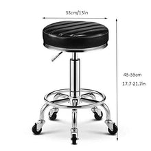 Sgabelli da Cucina con Rotelle，Sgabello per Estetista con Nero PU Similpelle Posto a Sedere，Altezza Regolabile 45-55 cm，Capacità di Carico 160 kg，Sgabello Camera da Letto Per La Casa, Sedia Per Compu