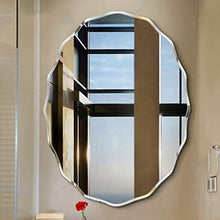 Specchio da Bagno Sagomato Specchio Senza Cornice Immagine Durevole Realistico Specchio a Parete antideflagrante Adatto per Soggiorno/Bagno Spessore 0,5 cm