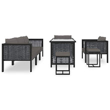 SKM Set Divani da Giardino 8 pz con Cuscini in Polyrattan Antracite (57.22kg)