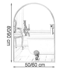 Bathroom mirror Specchio da Bagno ad Arco Rotondo/Specchio Decorativo da Parete / 60 X 90 cm - Cornice in Metallo Nero/Adatto per Bagno, Soggiorno, Hotel