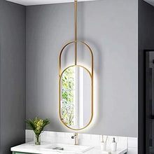 LBSI Specchio Ovale da Parete Bagno con Illuminazione LED Specchio a Muro, Specchio per Bagno Specchio Sospeso per Trucco Sospeso a Soffitto