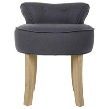 Sgabello con schienale - LINO e COTONE - Colore GRIGIO scuro BLU .
