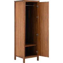 Miso 1284 - Armadio a 1 anta in legno di acacia con 1 ripiano e 1 appendiabiti