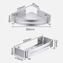 mensola angolare doccia mensole bagno in alluminio portaoggetti doccia senza foratura gancio per cintura antiruggine autoadesivo per accessori da bagno da cucina-Argento B_2 Pack
