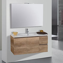 mazzoni Mobile da Bagno Sospeso 100cm Maiorca Light 2+2 Noce Chiaro Frassinato
