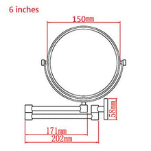 QAZW Specchi da Bagno con Ingrandimento 10x, Specchi da Bagno con Ingrandimento a Doppia Faccia, 360 °,Silver-6in-5X