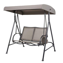 Mendler Dondolo da Esterno a 2 posti HWC-F89 Acciaio Tessuto Antracite Beige