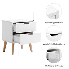 Q-HL Comodino Set di 2 Comodini Tavolo da Comodino Bianco con 2 Cassetti unità di Stoccaggio A Presa Incassata per Camera da Letto Bagno Soggiorno
