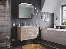 Set di mobili da bagno Firenze 80 2 parti rovere chiaro e armadio specchio
