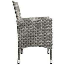 FAMIROSA Set Bistrot Giardino 3 pz Polyrattan e Vetro Temperato Grigio-8379