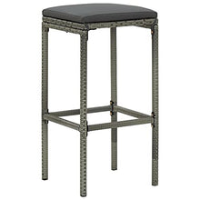 vidaXL Sgabelli da Bar con Cuscini 3 pz Neri in Polyrattan