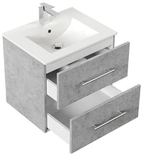 Set di mobili da bagno Firenze 60 2 parti grigio cemento e armadio specchio