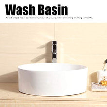 Aynefy - Lavabo rotondo da appoggio per bagno, in ceramica da 405 mm