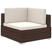 vidaXL Divano da Giardino Set 24 pz in Polirattan Marrone Sofa con Cuscini