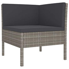 FAMIROSA Set Divani da Giardino 3 pz con Cuscini in Polyrattan Grigio-0204