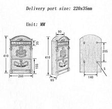 YONGYONGCHONG Cassetta delle lettere per posta elettronica esterna Mailbox Villa Letter Box Cast Alluminio Rust Sun Pattern Letterbox parete – Thin Magazin Postbox di sicurezza c