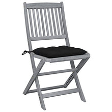 vidaXL Sedie da Giardino Pieghevoli 2 pz con Cuscini Massello Acacia