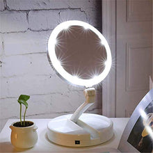 Lshbwsoif Specchio Trucco 10X Ingrandimento Illuminato Doppio Lato Specchio Trucco LED Bagno Viaggio Pieghevole Per Bagno Camera Da Letto