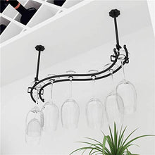 Portabottiglie da vino da appendere al soffitto, in metallo, per bicchieri di vino, in ferro, altezza regolabile, 65 x 20 cm