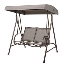 Mendler Dondolo da Esterno a 2 posti HWC-F89 Acciaio Tessuto Marrone Beige
