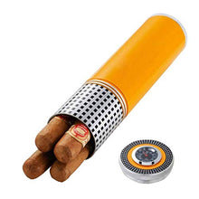 XZJJZ Giallo Cigar Humidor - Viaggi Cigar Box di stoccaggio Cedar Humidor con umidificatore e igrometro