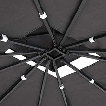 Deuba Gazebo polyrattan 3x4m Doppio Tetto antimacchia Resistente Raggi UV Padiglione Giardino Nero