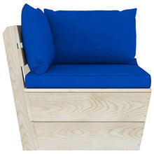 vidaXL Divano da Giardino a 4 Posti su Pallet con Cuscini Legno Abete