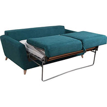 Meubletmoi - Divano 3 posti convertibile in tessuto verde e blu, design scandinavo Moss 4169
