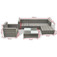 vidaXL Divano da Esterno Set 17 pz in Polirattan Grigio Sofa Giardino Patio - Arredi Casa