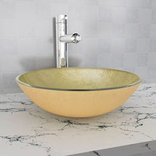Roderick Lavabo Lavabo Bagno Vetro Temperato 42 cm Lavabo Oro Dimensioni 42x14 cm (Diametro x H).