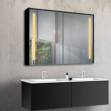 Lux-Aqua MBC10070DP Armadietto da Bagno, Alluminio, Nero/Specchio, 1000x700x135mm