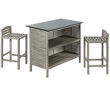 Dehner Sgabello da bar Southampton, ca. 93 x 44 x 41 cm, in legno di acacia FSC, grigio