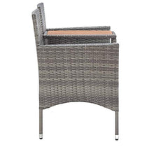 FAMIROSA Panca da Giardino 2 Posti con Tavolino 143 cm Polyrattan Grigio