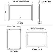 Xinyang 70x120cm Lampada a risparmio energetico per specchio da trucco a parete con specchio a LED con pulsante a sfioramento anti-appannamento impermeabile