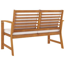 vidaXL Panca da Giardino 120 cm con Cuscino Crema in Legno di Acacia