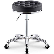 CSQ Sgabello Rotondo in Pelle PU, Sedia da Pub Girevole Regolabile in Altezza Cucina per La Casa Sgabello da Bar con Ruote Facile da Montare(Color:Un,Size:34 * 40-60CM)